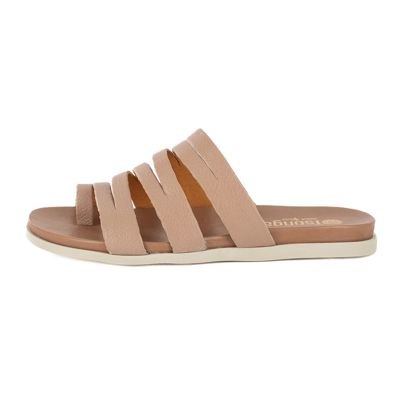 Abuye : Ladies Leather Sandal in Timber Cayak