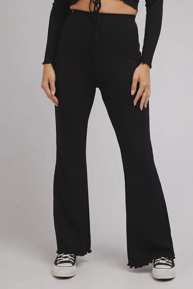 ALL ABOUT EVE AAE rib flare pants - Black
