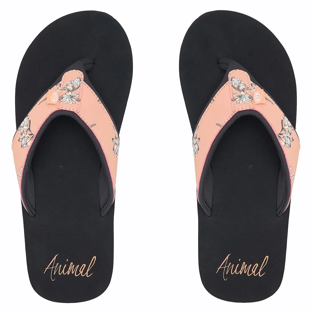 Animal Womens Swish Upper AOP Flip Flops  - Canyon Sunset Orange