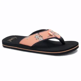 Animal Womens Swish Upper AOP Flip Flops  - Canyon Sunset Orange