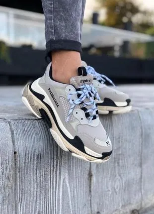 Beige Grey X Triple S Sneakers Shoes For Women