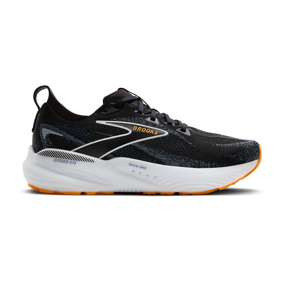 Brooks Men's Glycerin GTS 22 2E Width Black/Country Blue/Orange Pop