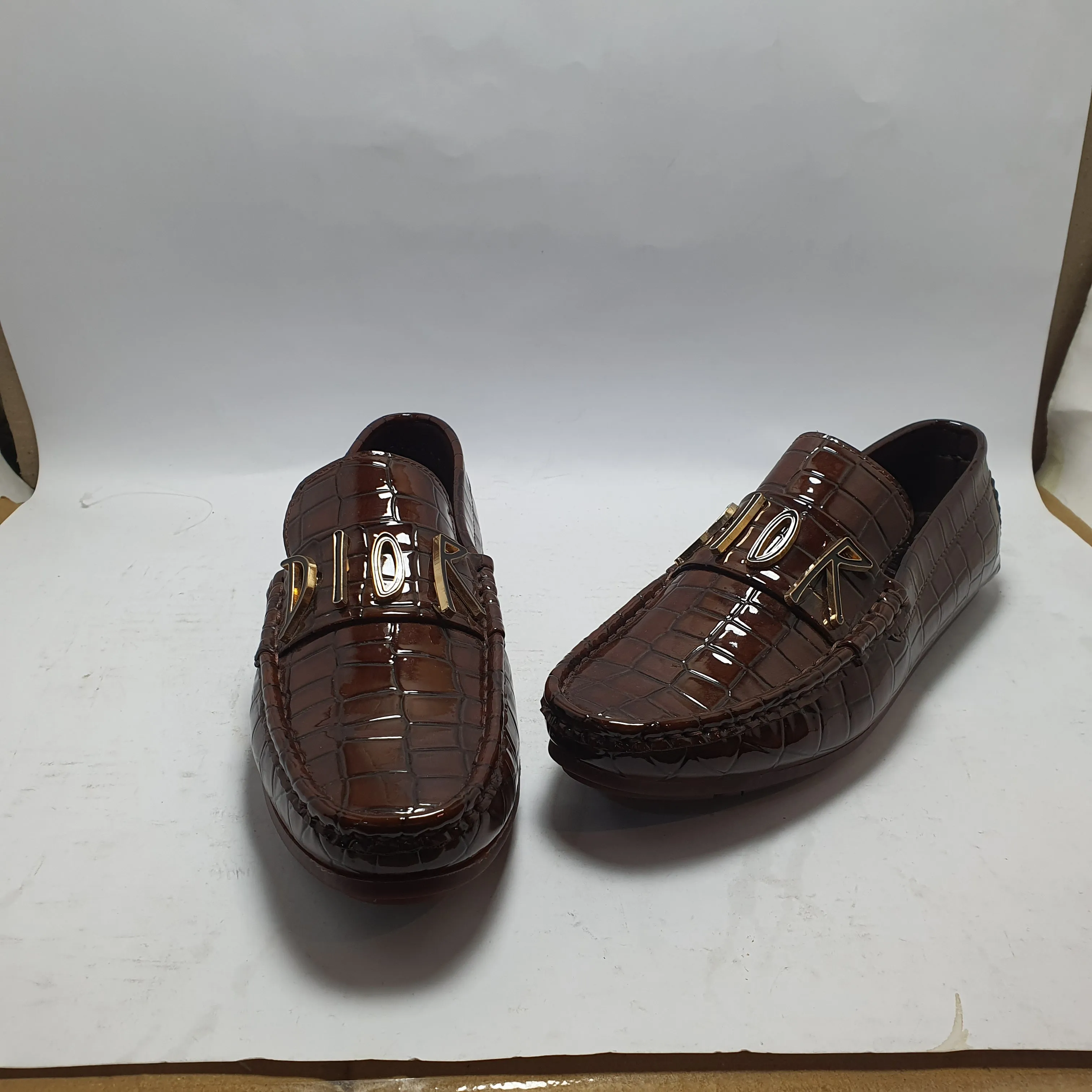 Brown Patent Casual Loafer for men