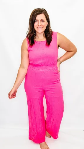 Bubble Pink Open Back Jumpsuit