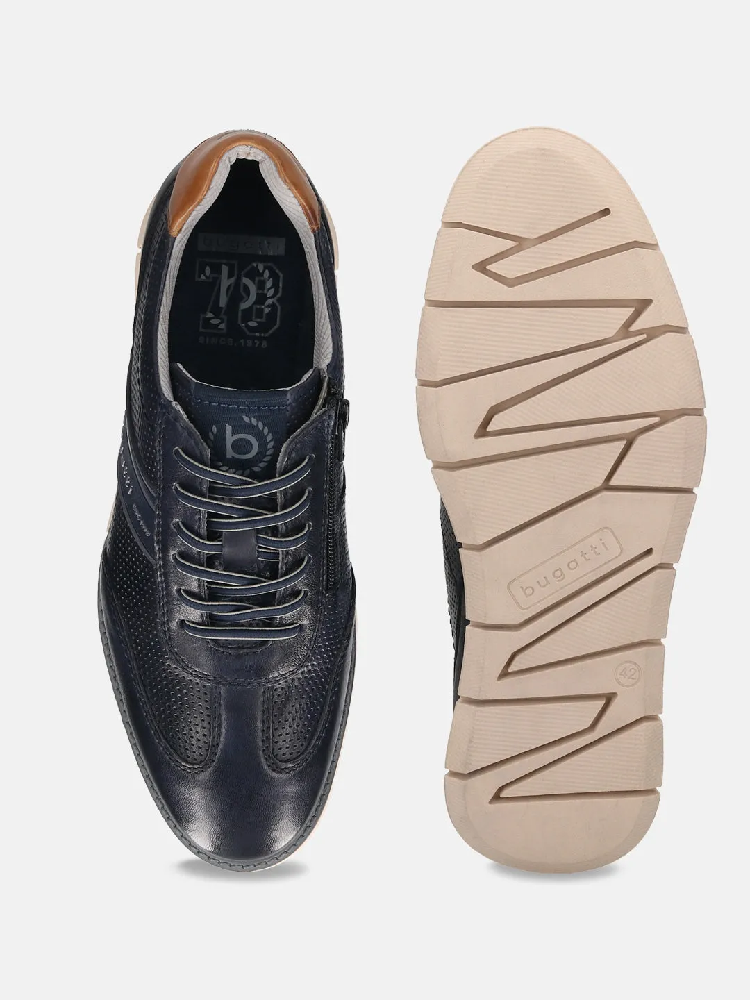Bugatti Dark Blue Premium Leather Sneaker