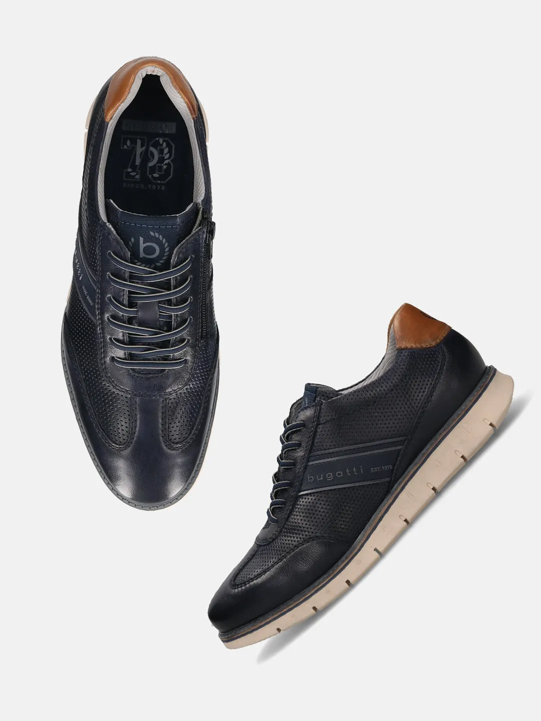 Bugatti Dark Blue Premium Leather Sneaker