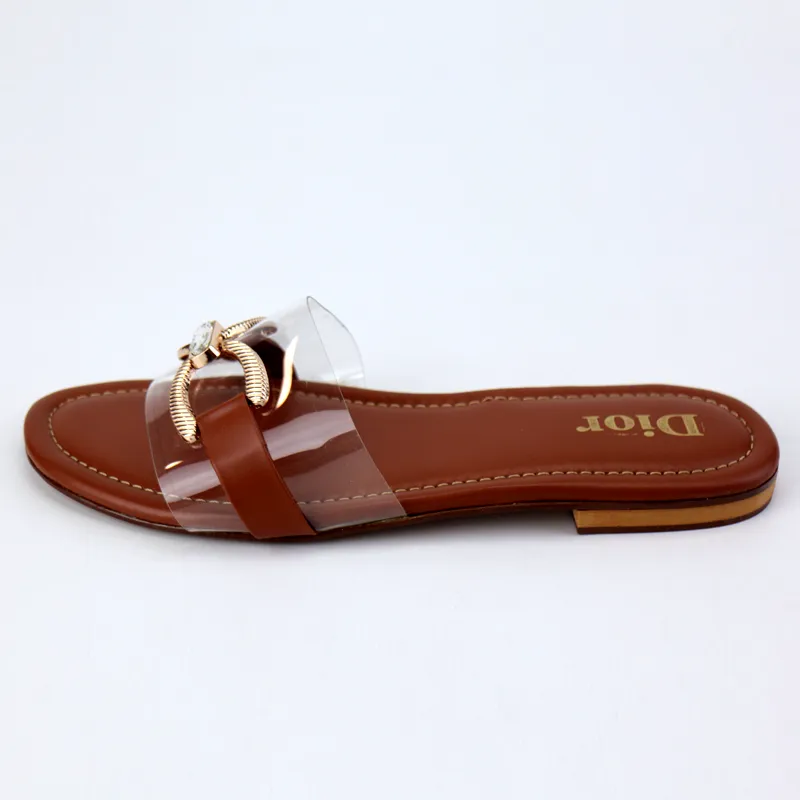 CD Transparent Chain Leather Slides #10405 #22