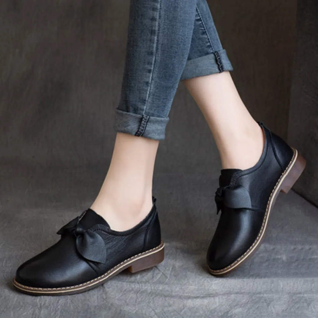 Classic Leather Round Toe Loafers
