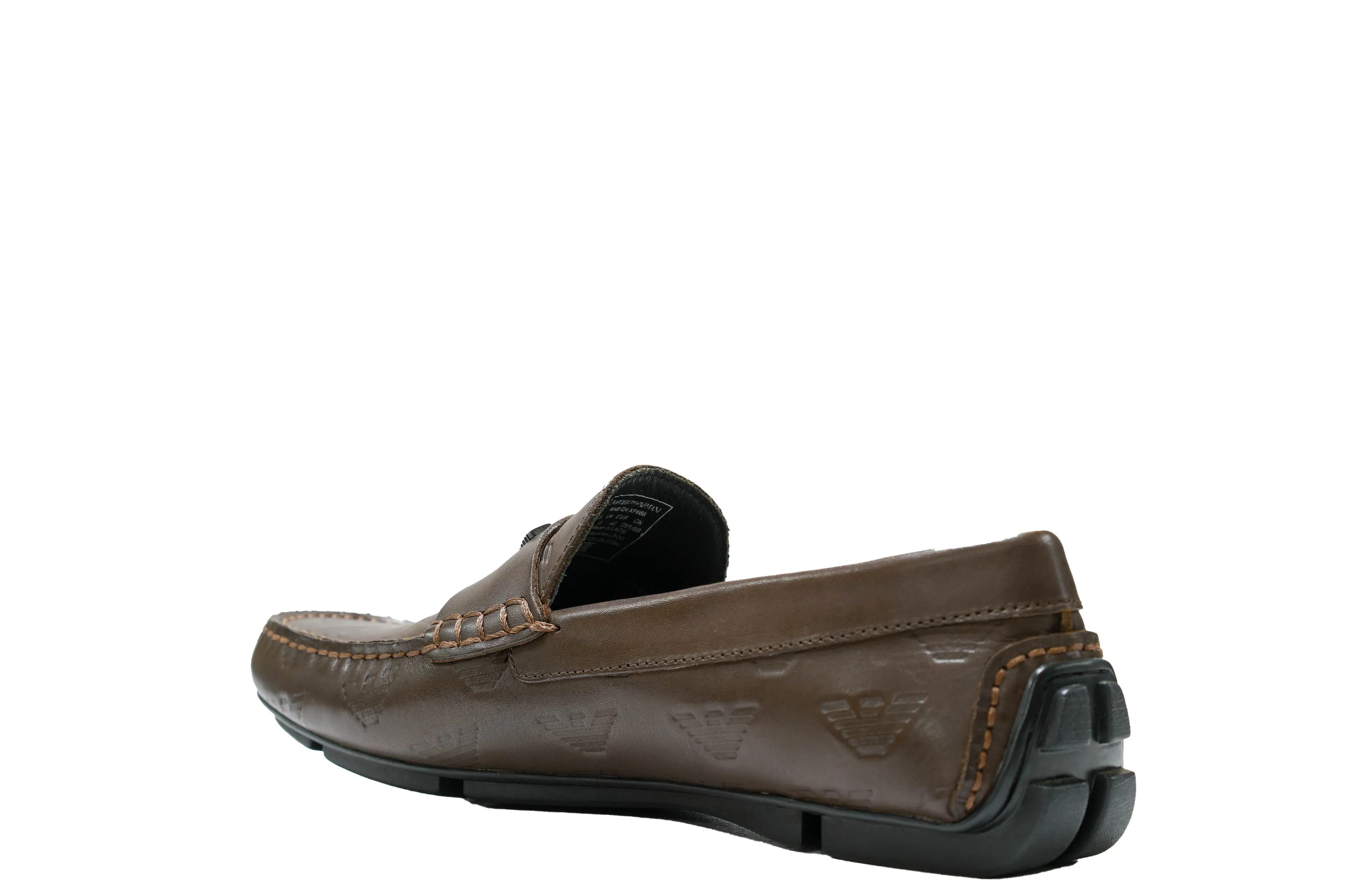 Emporio Armani Men's Marrone Logo Moccasins X4B124 - 40% OFF  LAST PAIR