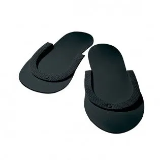 Foam Spa Slippers with Non Skid Sole - White or Black Individuals or Pack of 12 in Black