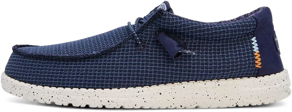 Hey Dude Wally Sport Mesh Navy Canvas Mens Lace Up Shoes