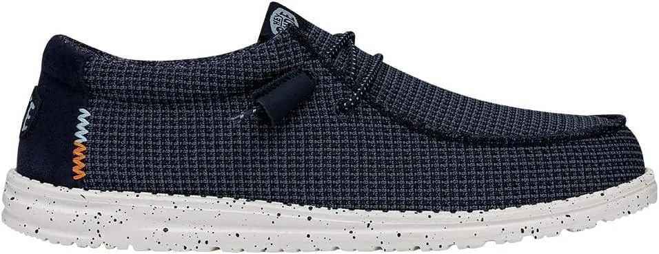 Hey Dude Wally Sport Mesh Navy Canvas Mens Lace Up Shoes