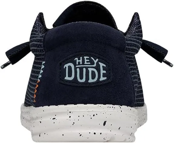 Hey Dude Wally Sport Mesh Navy Canvas Mens Lace Up Shoes