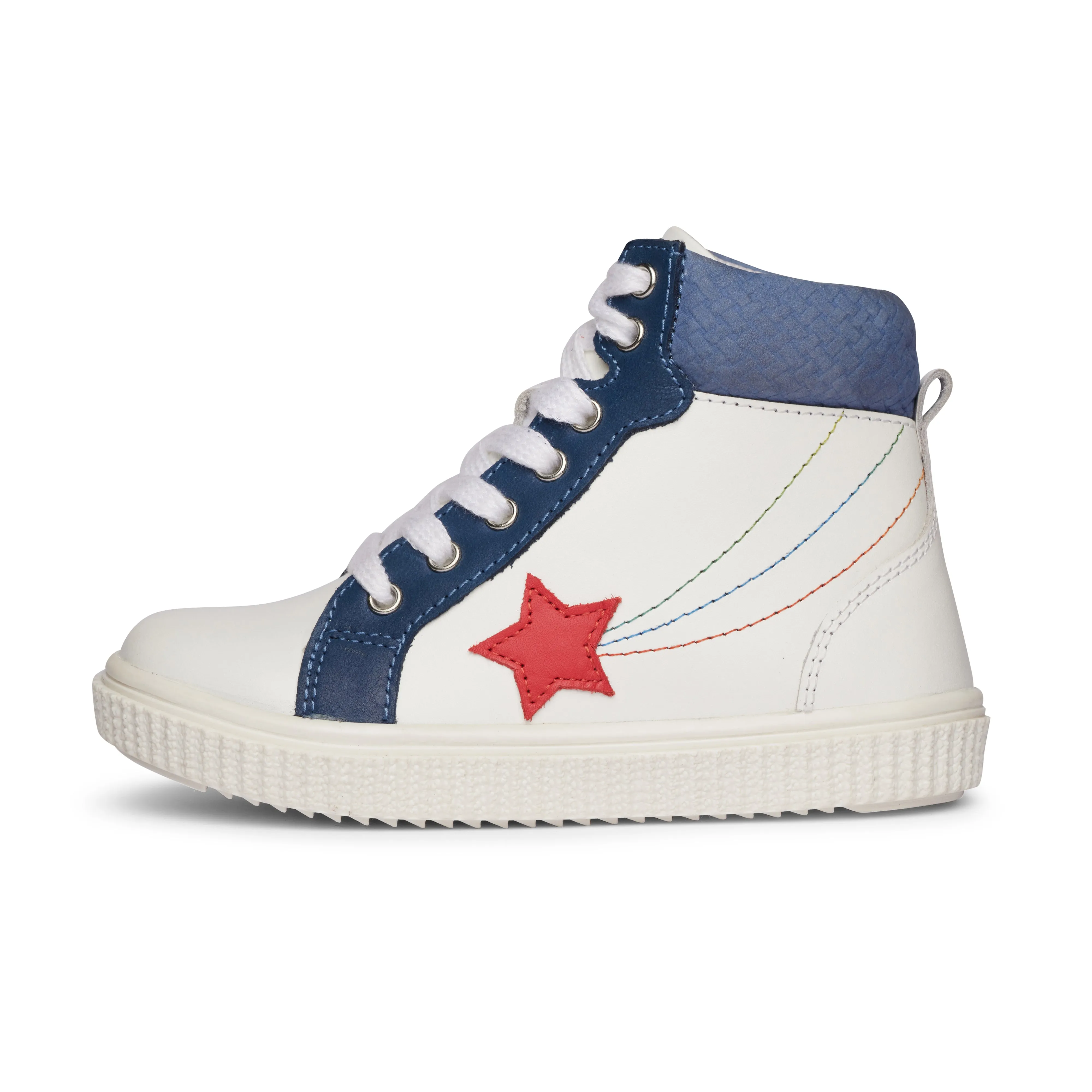 High Tops Kids Star Leather Sneakers - White