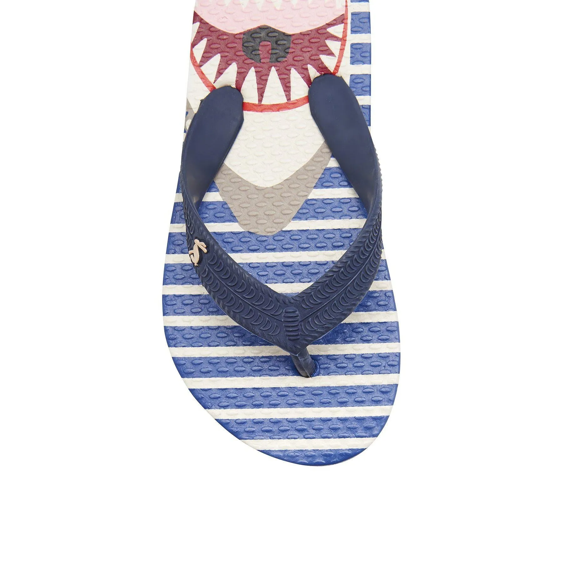 Joules Printed Flip Flops - Blue Shark Stripe