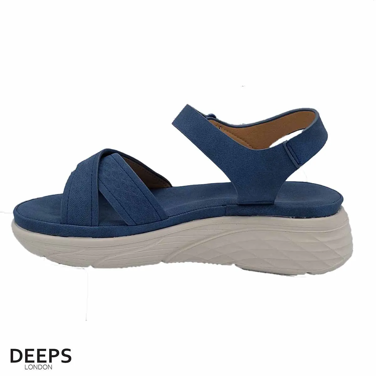 KALY WOMEN'S LIGHTWEIGHT CUSHIONED COMFY CROSSOVER WEDGE SANDALS