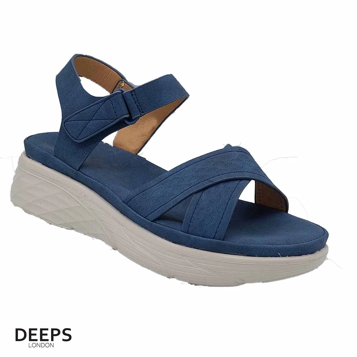 KALY WOMEN'S LIGHTWEIGHT CUSHIONED COMFY CROSSOVER WEDGE SANDALS