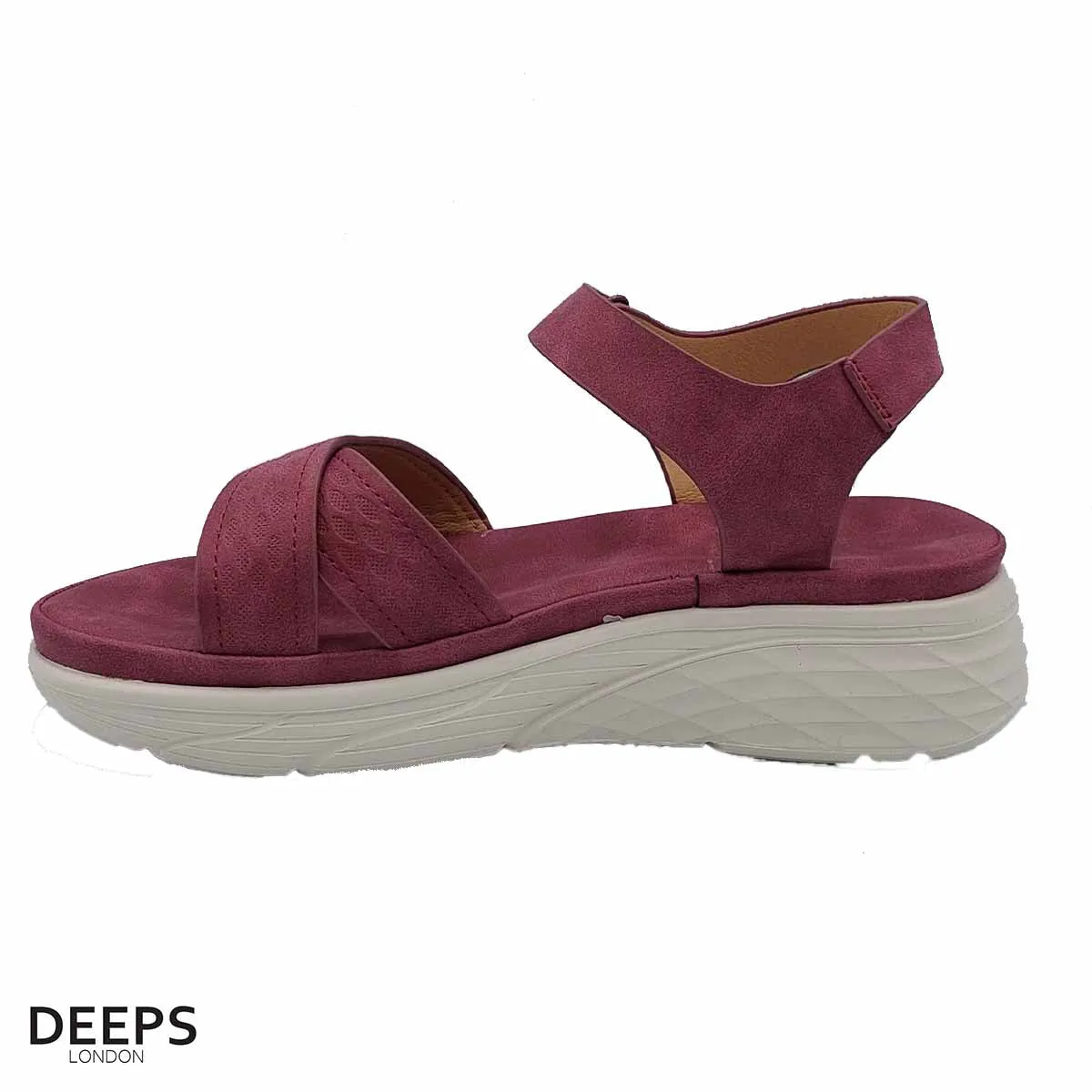 KALY WOMEN'S LIGHTWEIGHT CUSHIONED COMFY CROSSOVER WEDGE SANDALS