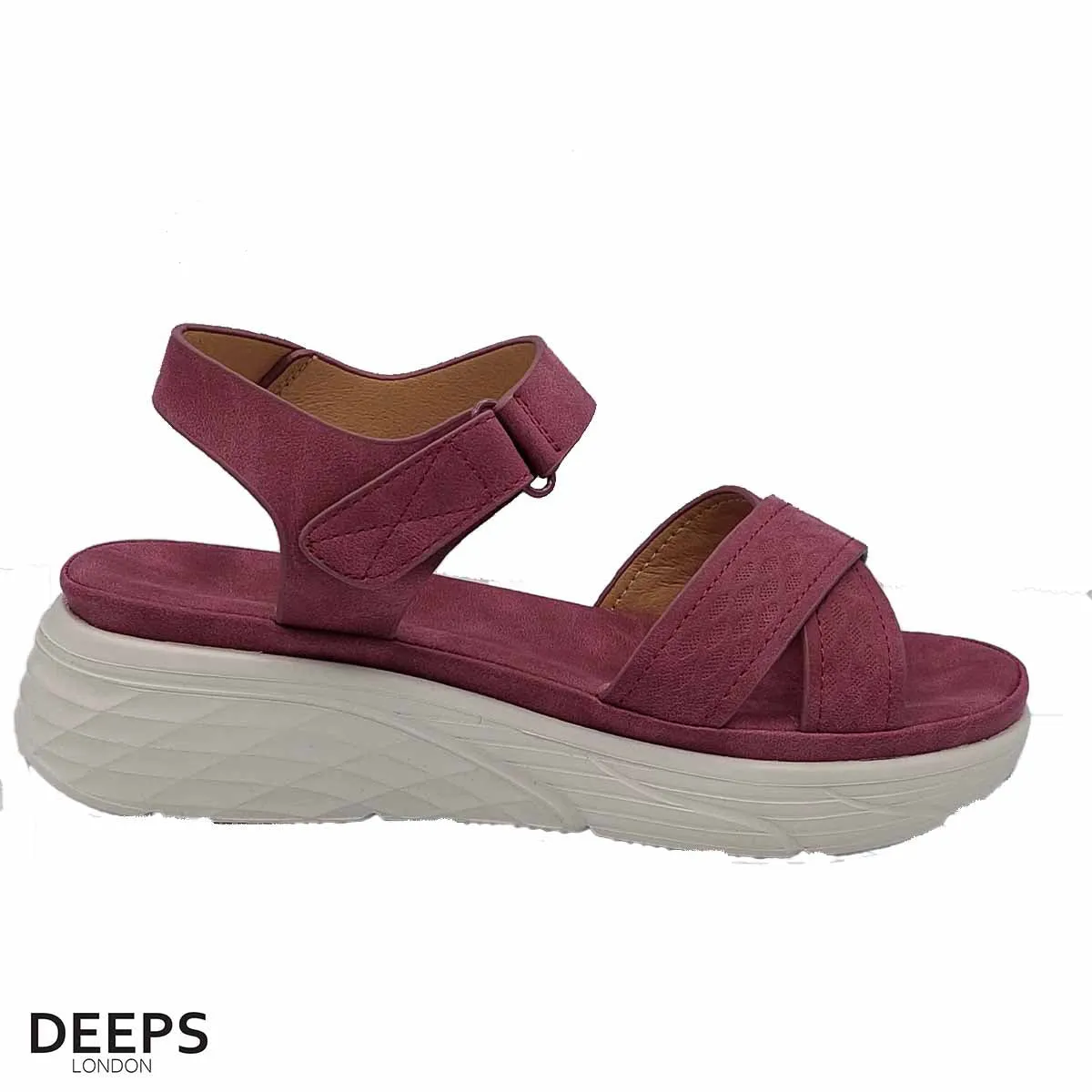 KALY WOMEN'S LIGHTWEIGHT CUSHIONED COMFY CROSSOVER WEDGE SANDALS