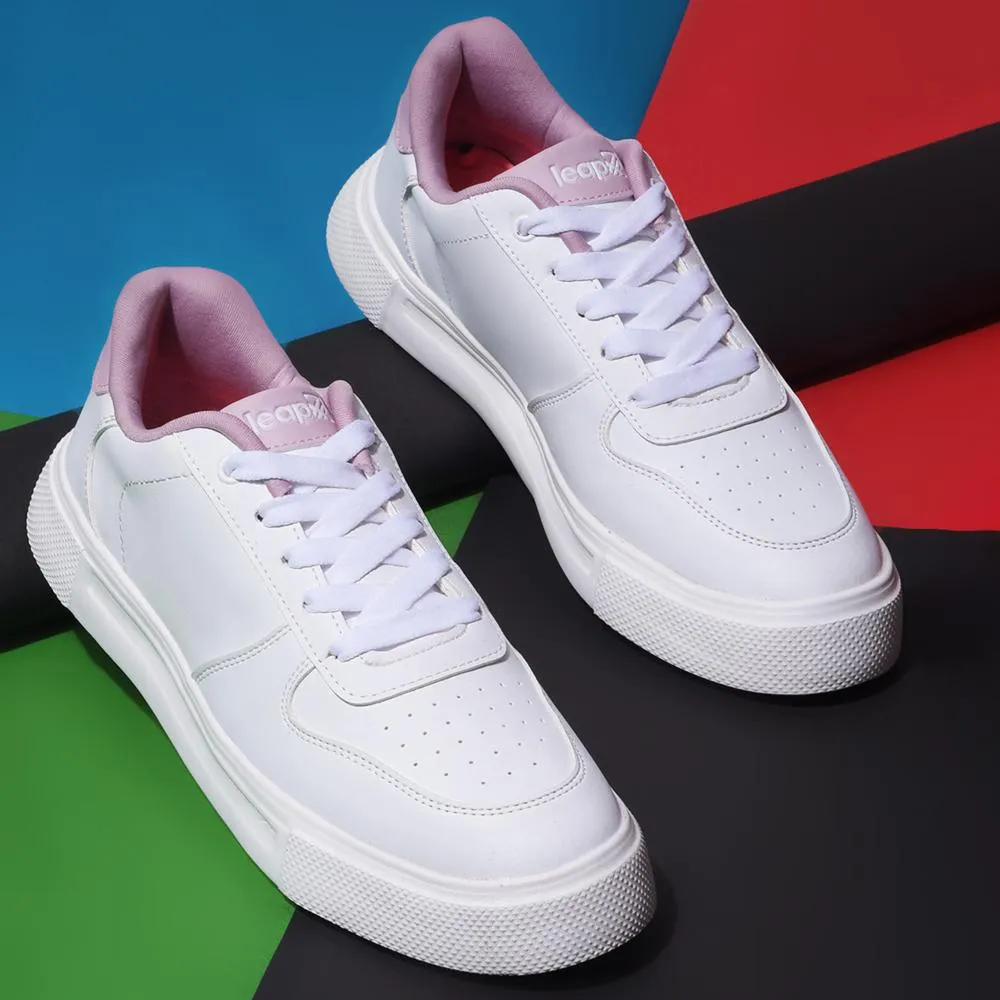 Leap7x Lacing White Casual Sneakers For Women FEMINA-01 By Liberty