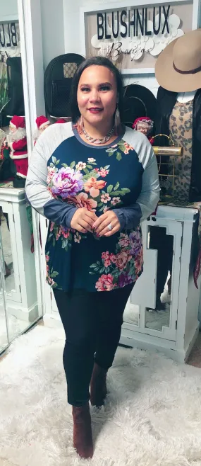 Let’s Play Ball Floral Top