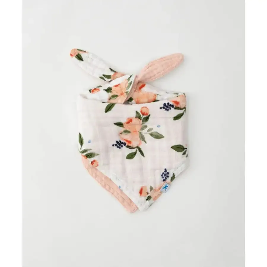 Little Unicorn Reversible Muslin Bandana Bib WATERCOLOUR ROSES