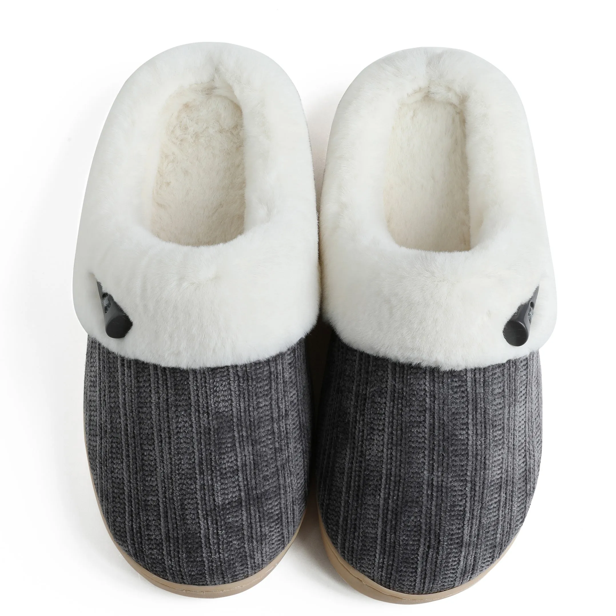 NineCiFun Women's Slip on Fuzzy Slippers Outdoor House Slippers Fur Lined