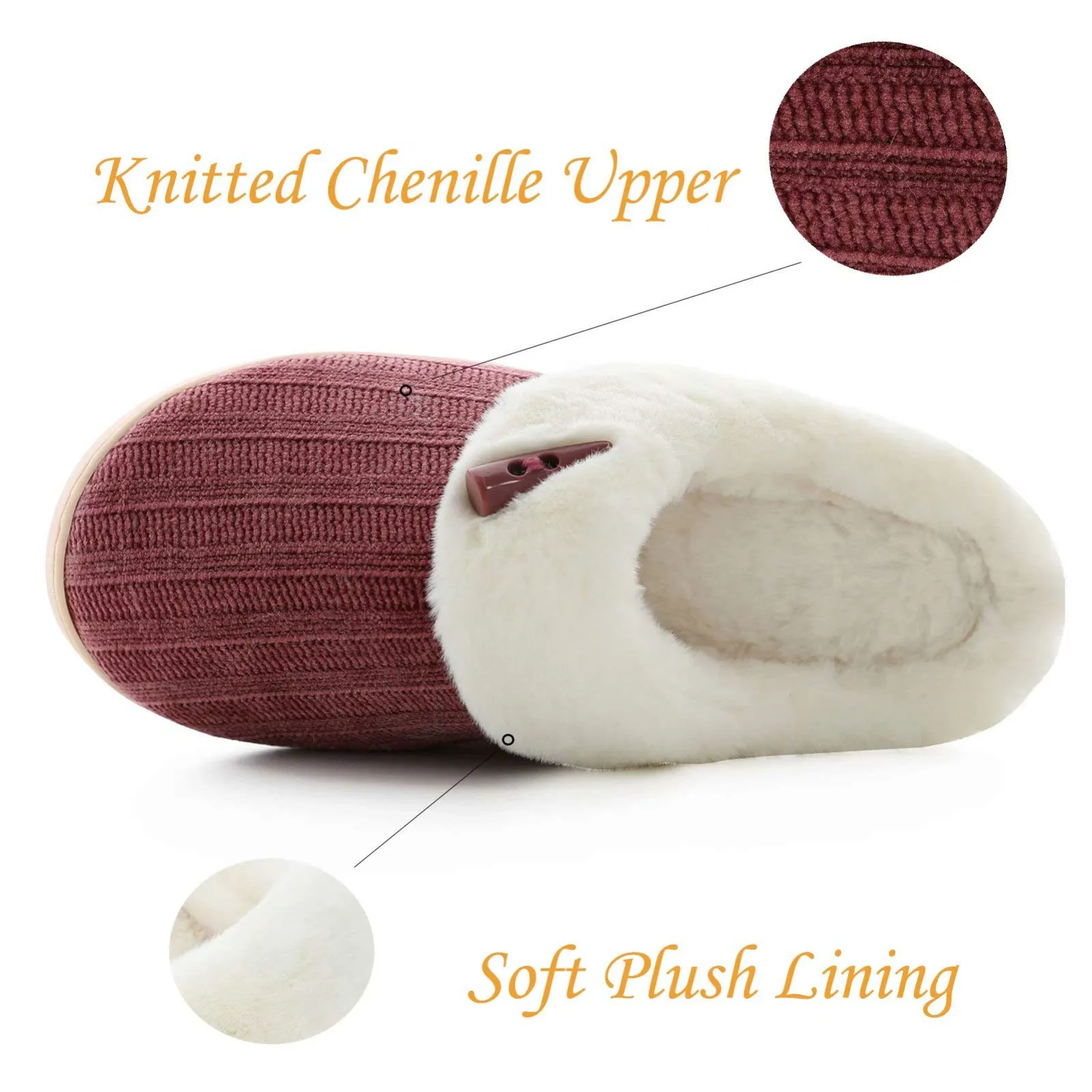 NineCiFun Women's Slip on Fuzzy Slippers Outdoor House Slippers Fur Lined