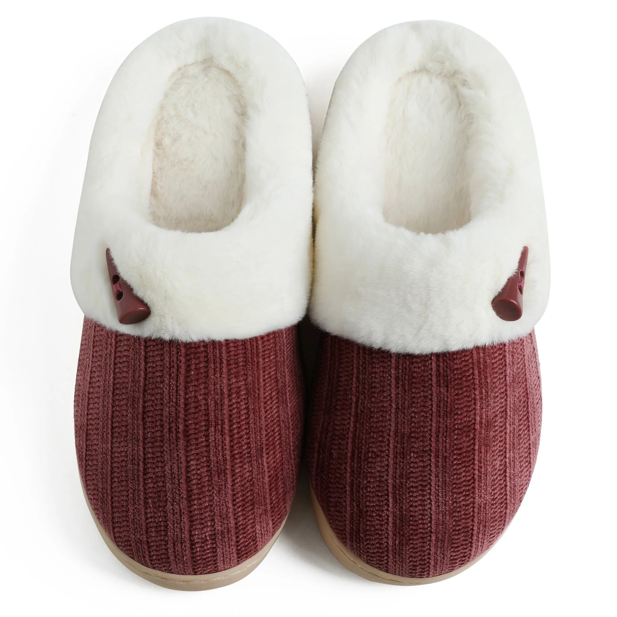 NineCiFun Women's Slip on Fuzzy Slippers Outdoor House Slippers Fur Lined