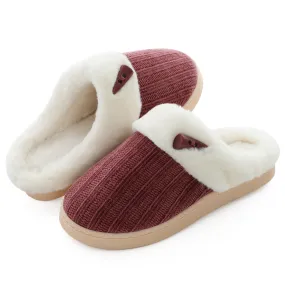 NineCiFun Women's Slip on Fuzzy Slippers Outdoor House Slippers Fur Lined