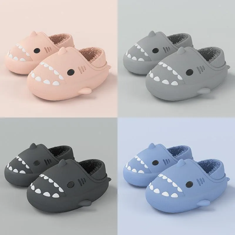 Shark Winter House Slippers - Warm EVA Shoes for Couples