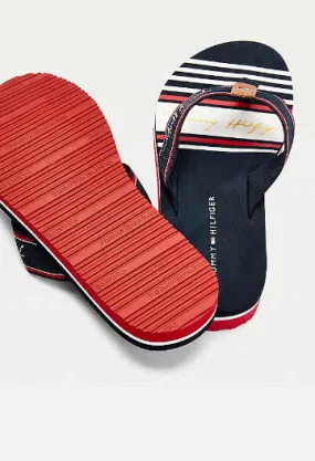 Signature Logo Flip Flops in Navy