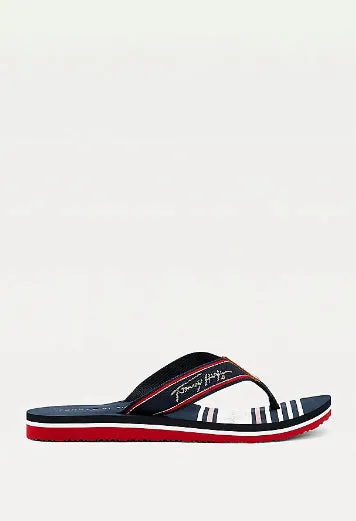 Signature Logo Flip Flops in Navy