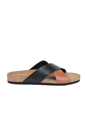 Tan Lightweight Cross Strap Casual Slip-on Cork Sandal