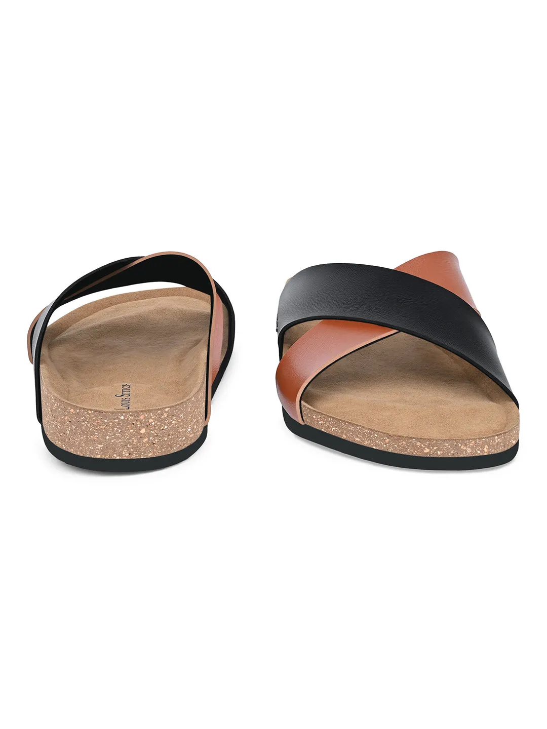 Tan Lightweight Cross Strap Casual Slip-on Cork Sandal