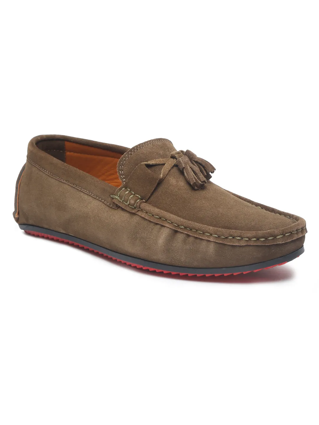 Teakwood Leather Men Solid Round-Toe Brown Loafer