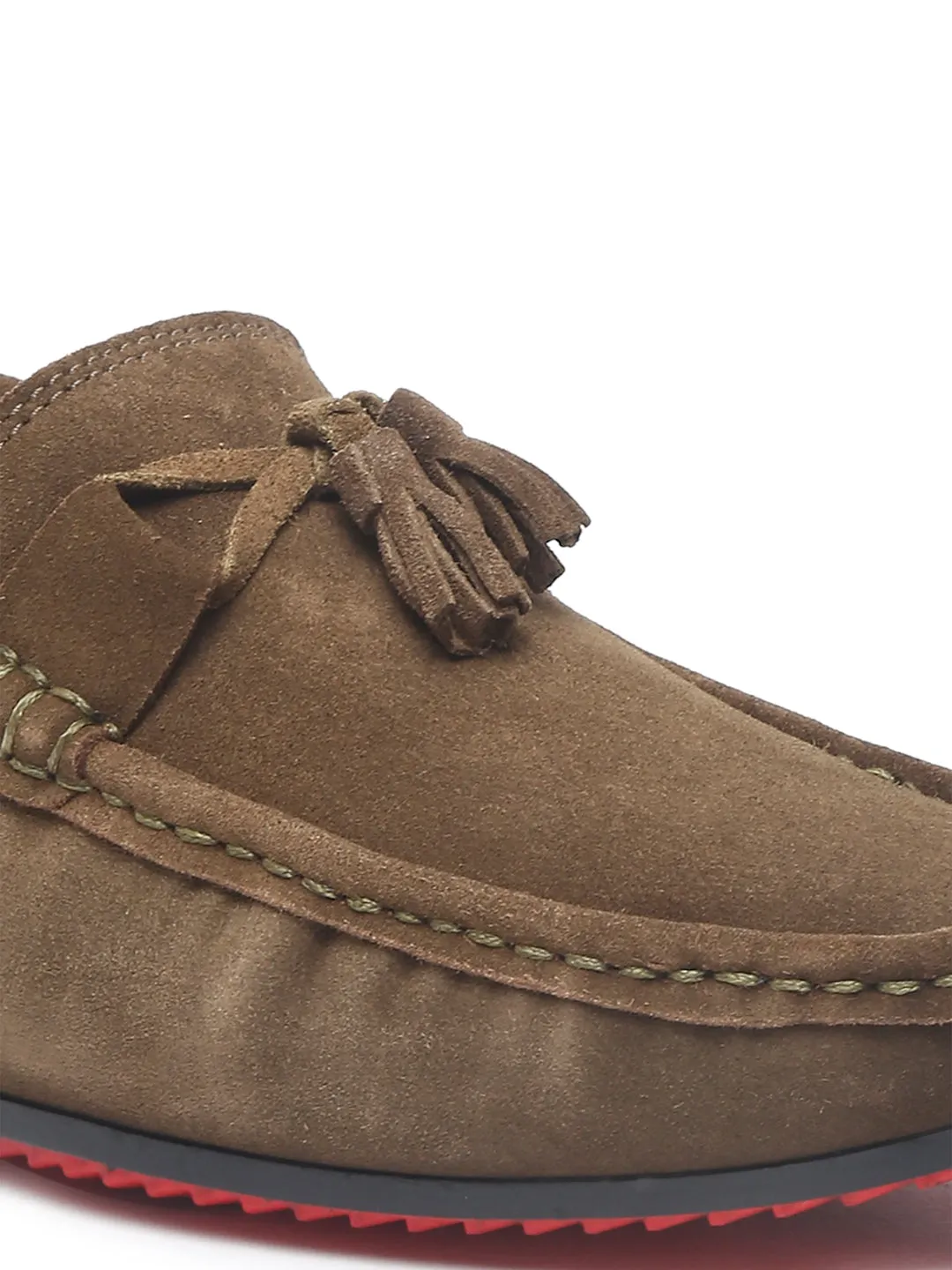Teakwood Leather Men Solid Round-Toe Brown Loafer