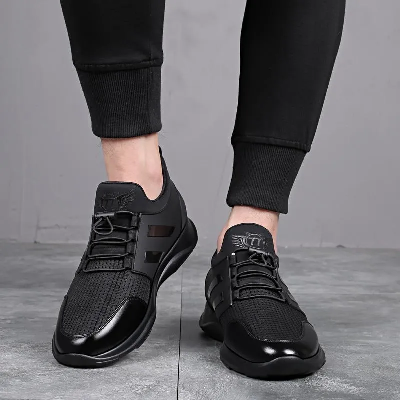 West Louis™ Trending Mattee Black Athletic Sneakers