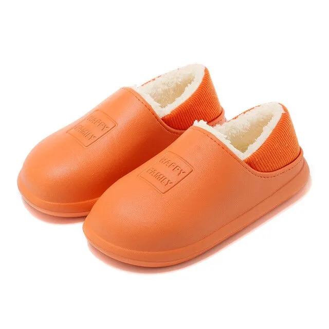 Women’s Winter Waterproof Slippers | Warm Plush Cotton Home Shoes, Non-Slip Indoor Flats for Bedroom