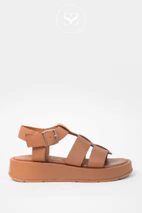 WONDERS AT-3403 TAN LEATHER CHUNKY GLADIATOR STYLE SANDALS