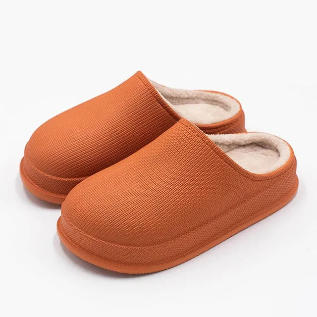 Yeknu Waterproof Warm Winter Woman Slipper Eva Plush Home Slippers Women Cute Ladies Platform Couple Men Indoor Floor Shoes 47