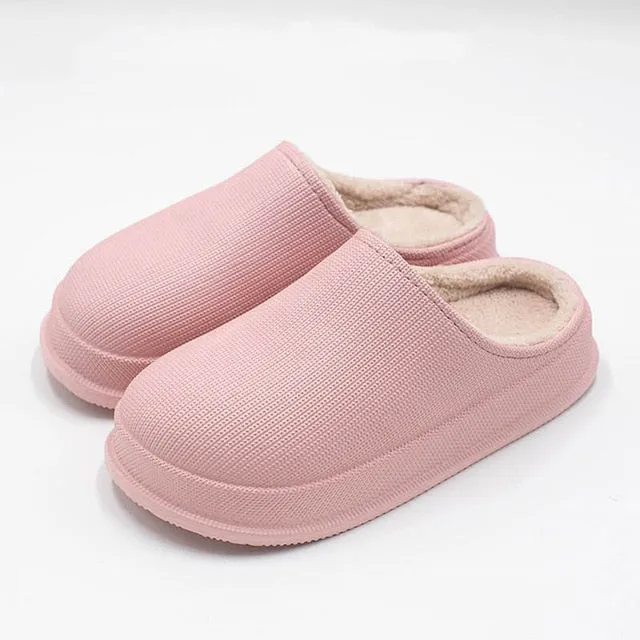 Yeknu Waterproof Warm Winter Woman Slipper Eva Plush Home Slippers Women Cute Ladies Platform Couple Men Indoor Floor Shoes 47