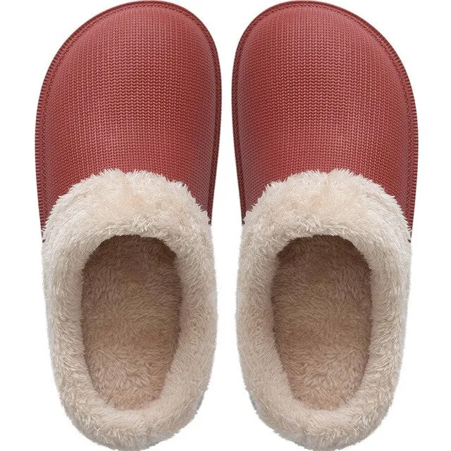Yeknu Waterproof Warm Winter Woman Slipper Eva Plush Home Slippers Women Cute Ladies Platform Couple Men Indoor Floor Shoes 47