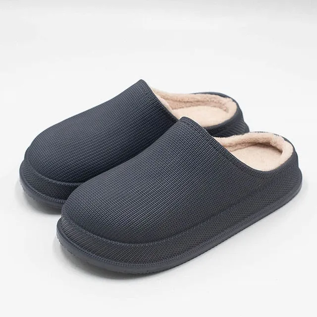 Yeknu Waterproof Warm Winter Woman Slipper Eva Plush Home Slippers Women Cute Ladies Platform Couple Men Indoor Floor Shoes 47